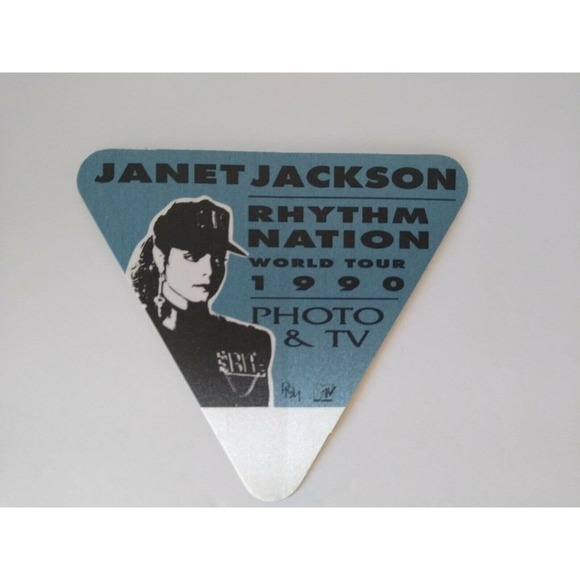 Janet Jackson Rhythm Nation Concert World Tour Backstage Pass Original Sexy 1990 - Picture 3 of 4